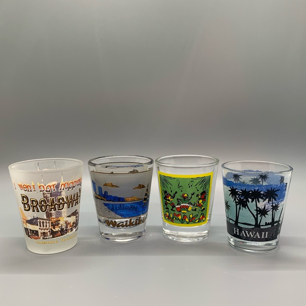 Set of 4 random shot glasses